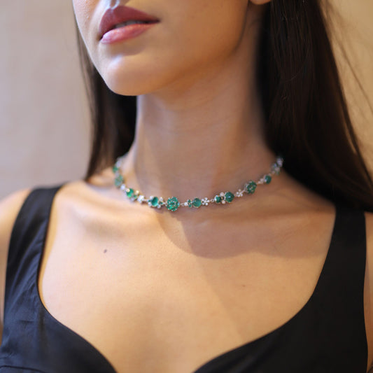 BLOOM SUGARLOAF EMERALD AND DIAMOND CHAIN