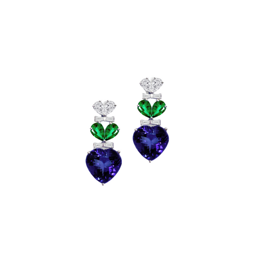 AMORE TANZANITE HEART EARRINGS